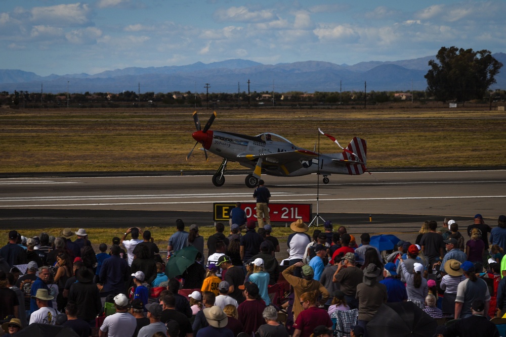 P-51 Mustang lands during Luke Days 2018