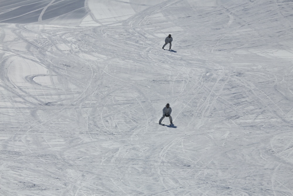 Cold-Weather Operations Course Class 18-06 students practice skiing at Fort McCoy