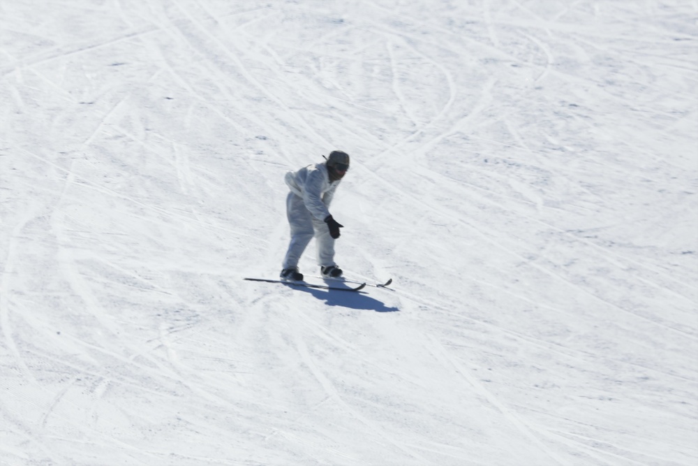 Cold-Weather Operations Course Class 18-06 students practice skiing at Fort McCoy