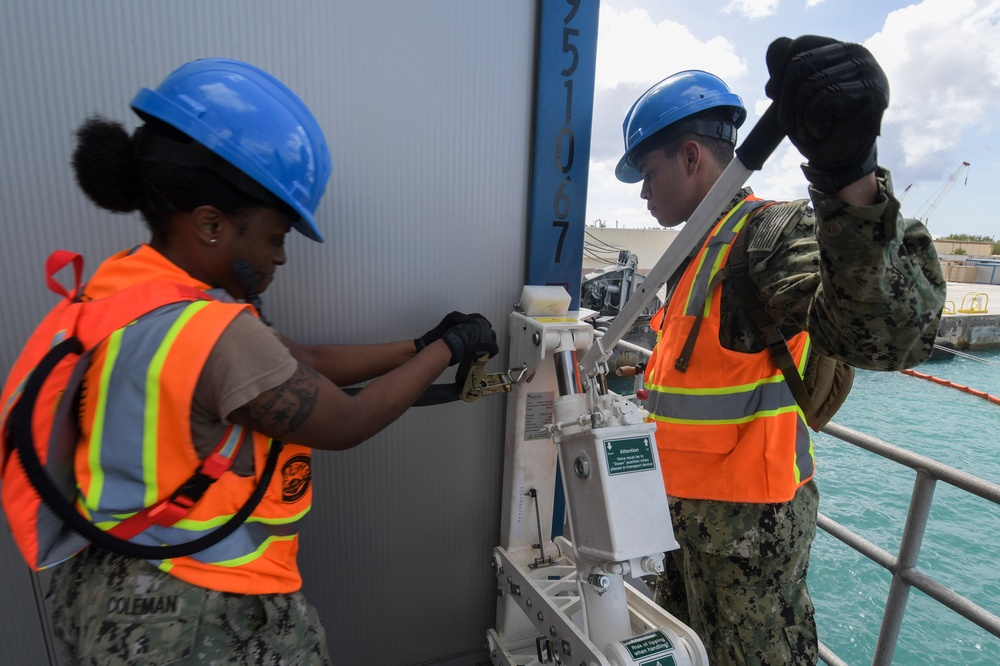 NCHB-1 load USNS Brunswick for Pacific Partnership 2018