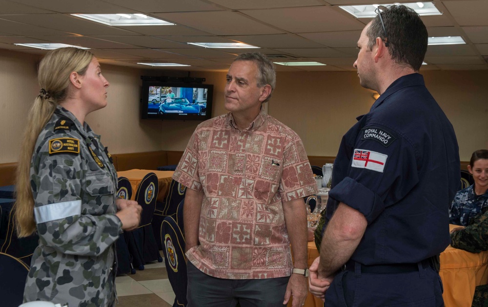 FSM Ambassador speaks with multinational service members aboard USNS Mercy