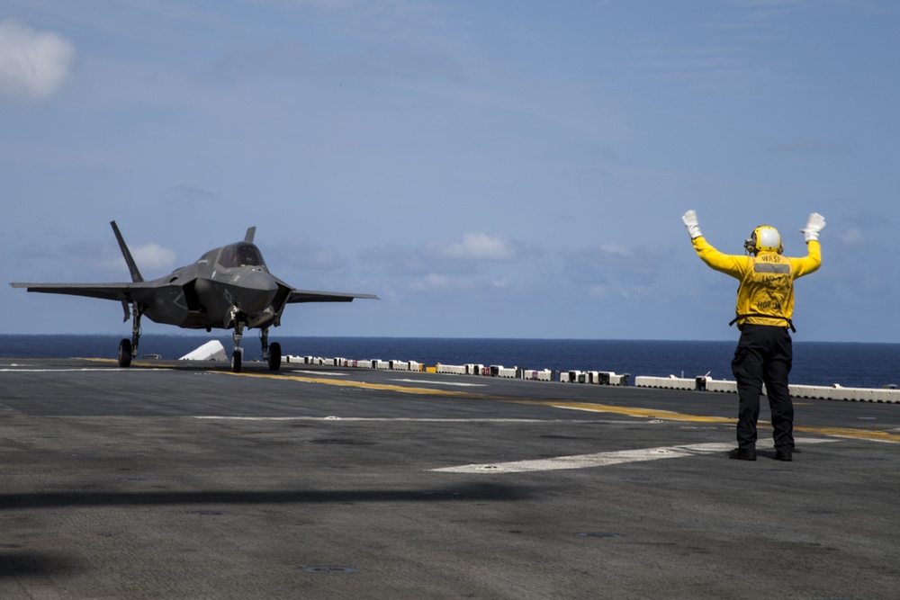 Flight operations aboard the USS Wasp