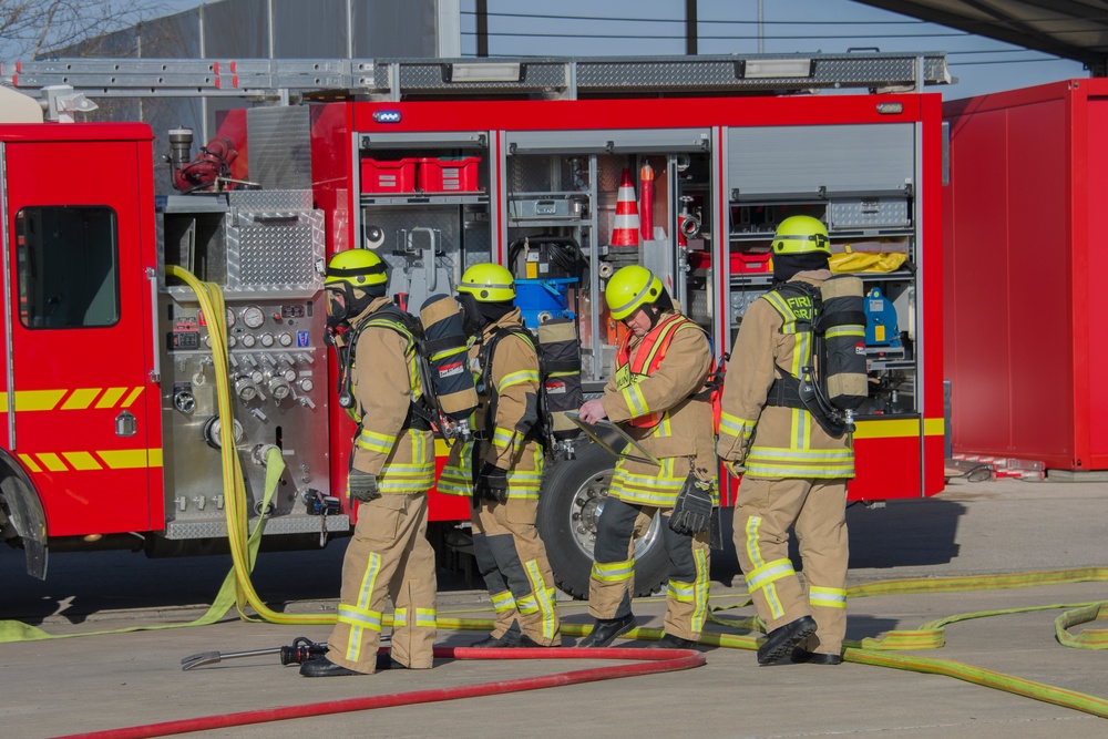 Firefighters conduct Joint Live-Fire Training.