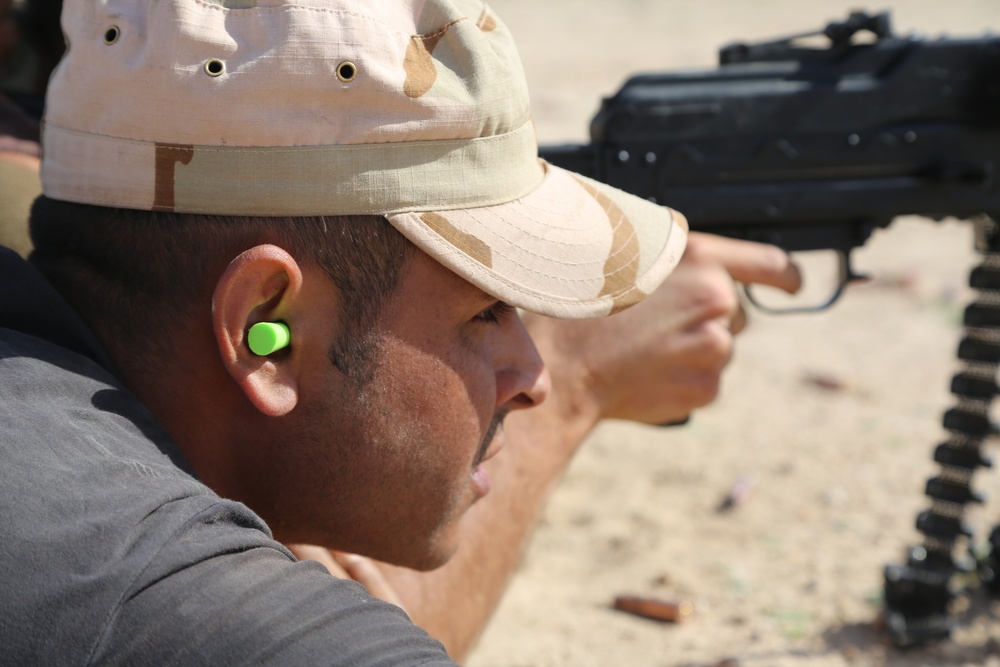 Life fire PKM machine gun training - Iraqi Security Forces