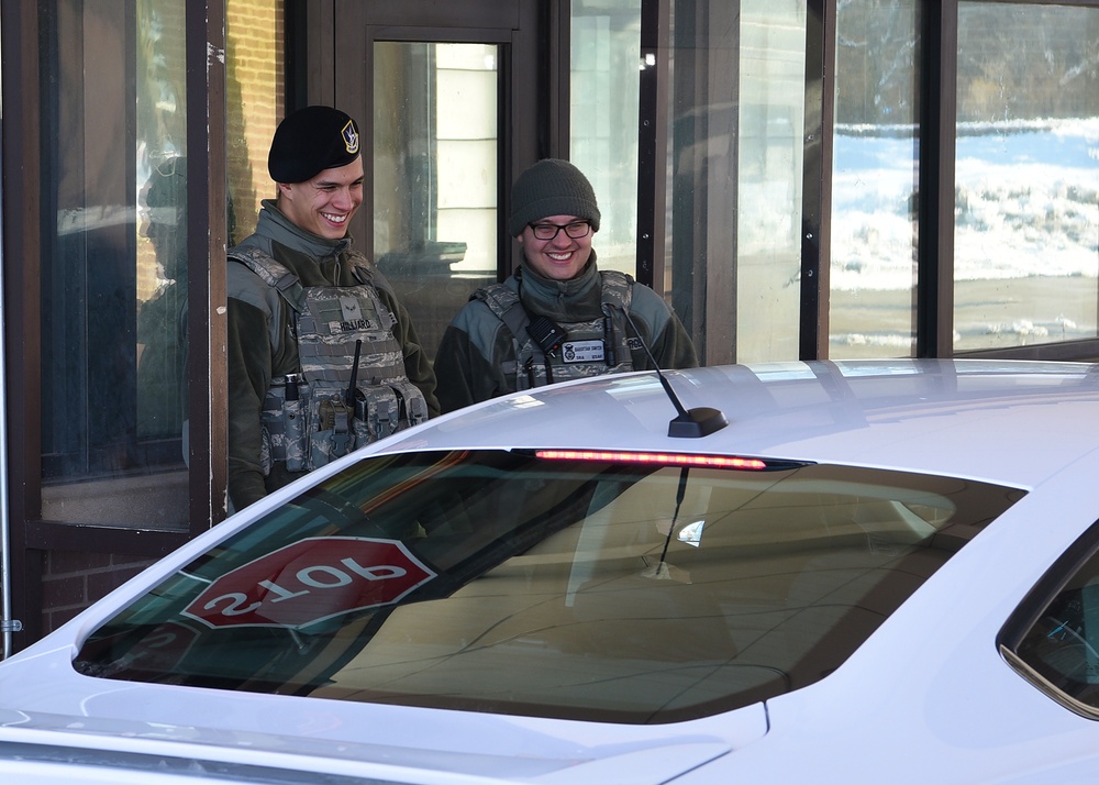 319th Security Forces Squadron endures sub-ferezing temperatures to protect Grand Forks AFB