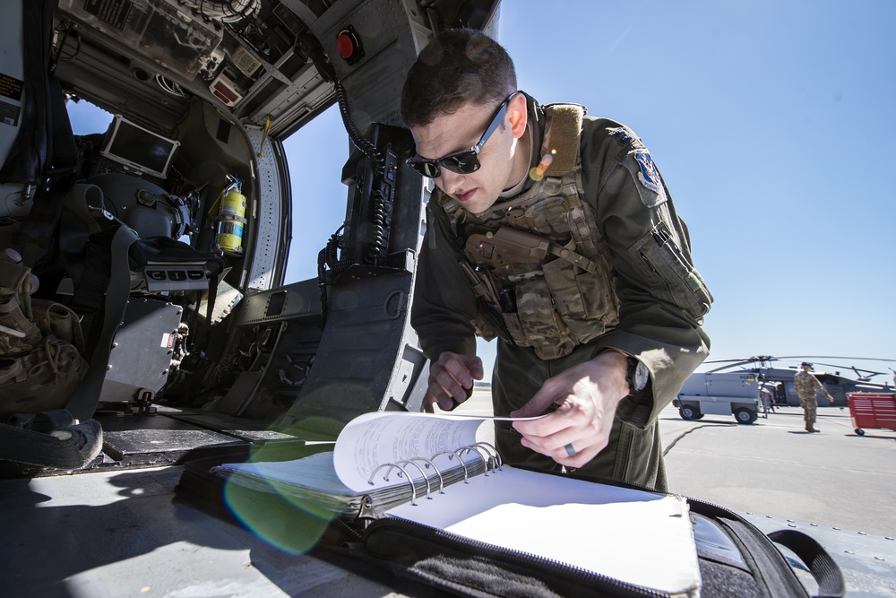 Airmen prep HH-60G for training