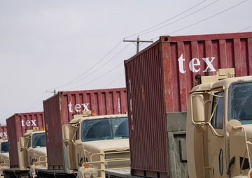 The 432nd Transportation Company, U.S. Army Reserve - Puerto Rico arrives at Letterkenny Munitions Center in support of Operation Patriot Bandoleer.