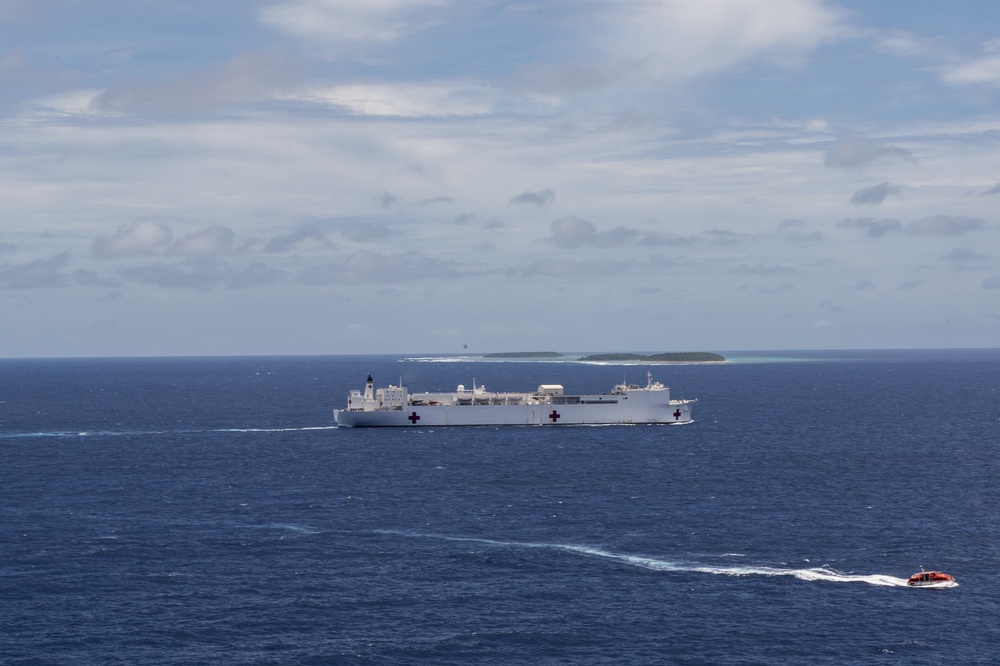 USNS Mercy Transits Waters near the Ulithi Atoll