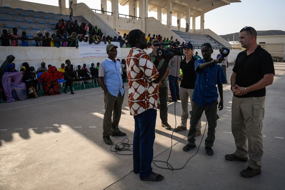 U.S. Soldiers conduct key leader engagements and teach English discussion groups in Djibouti