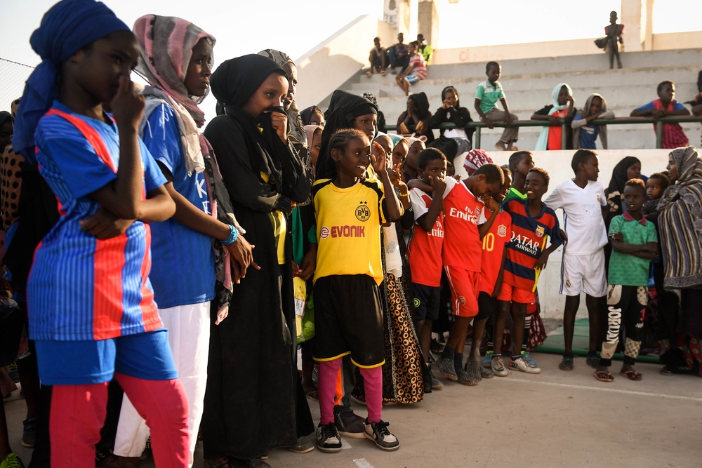 U.S. Soldiers conduct key leader engagements and teach English discussion groups in Djibouti