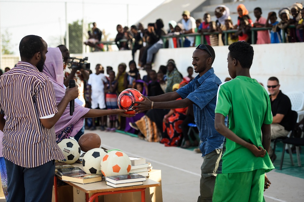 U.S. Soldiers conduct key leader engagements and teach English discussion groups in Djibouti