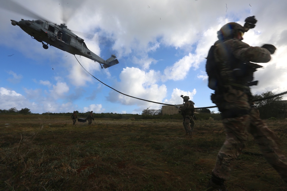 U.S. Marines with 3rd Reconnaissance Battalion conduct special insertion training with British Royal Marines, U.S. Sailors