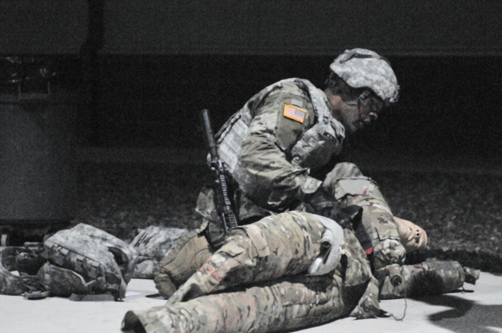 Soldier competes during CAB competition