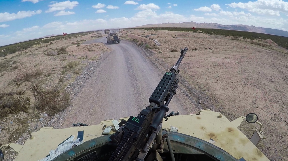 Convoy rolls out during training