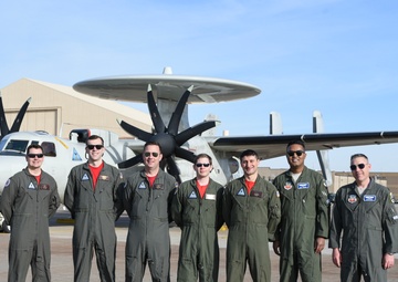 Navy E-2C Hawkeye visits 552nd Air Control Wing
