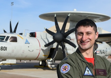 Navy E-2C Hawkeye visits 552nd Air Control Wing