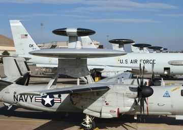 Navy E-2C Hawkeye visits 552nd Air Control Wing