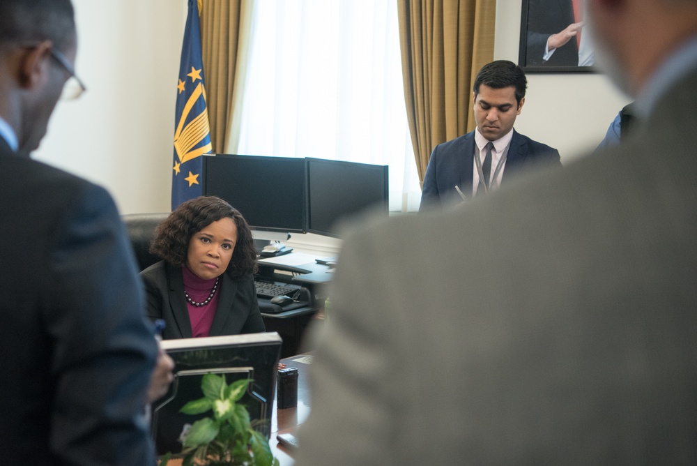 Pentagon Spokeswomen speaks with reporters