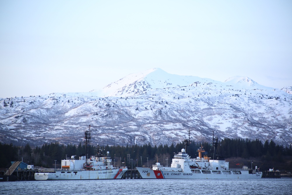 Coast Guard cutters in port in Kodiak, Alaska