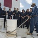 Sailors review basic line handling techniques aboard USNS Mercy
