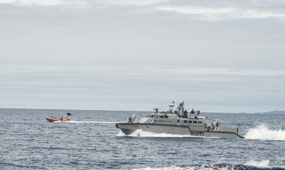 Coastal Riverine Squadron THREE MKVI Patrol Boats Conducts High Value Asset (HVA) Transit Escort Mission Training Exercise