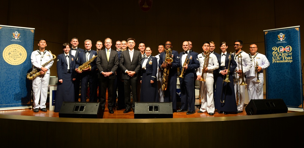 U.S. Air Force Band of the Pacific with Ambassador in Thailand