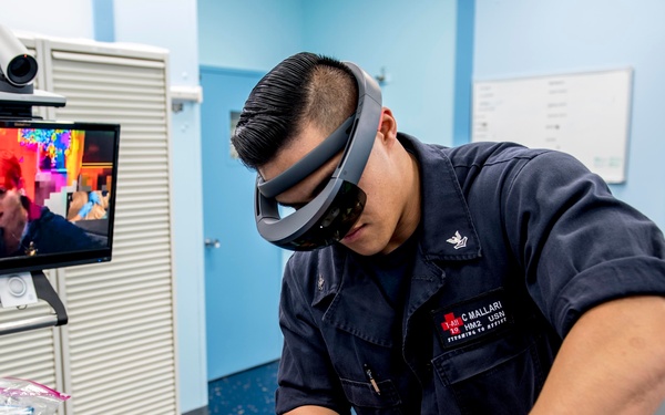 Sailors test augmented reality goggles aboard USNS Mercy