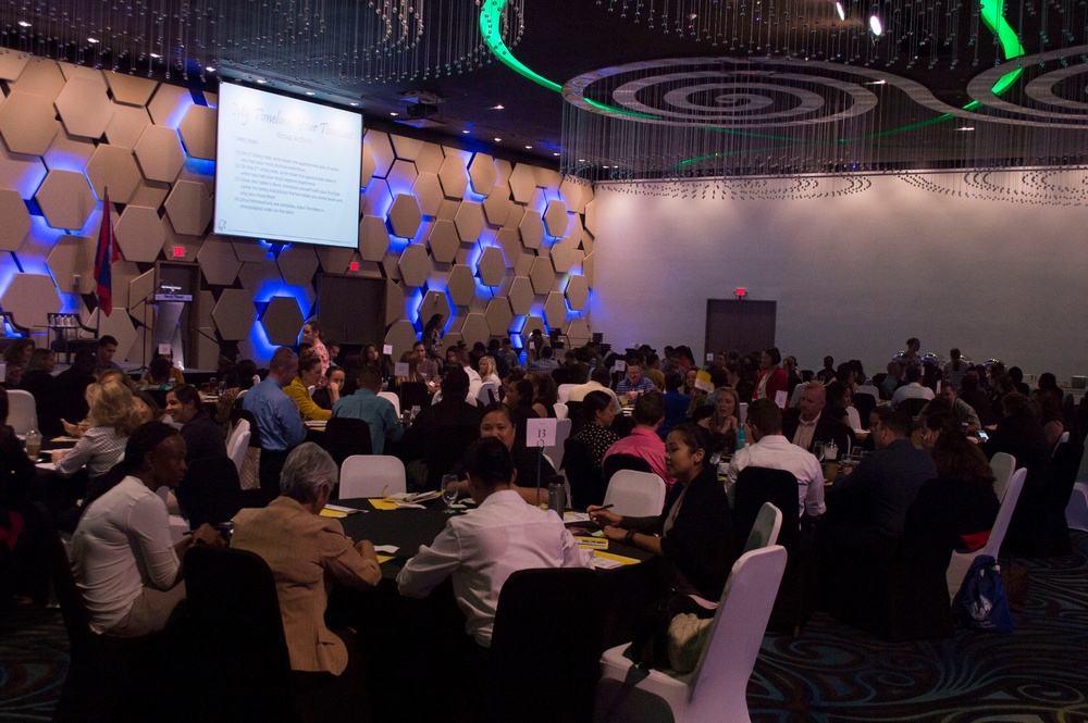 Guam service members and civilians attend the 2018 Guam Joint Leadership Symposium