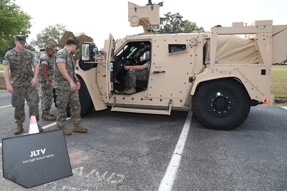 Marine Corps Logistics Command Headquarters, Joint Light Tactical Vehicle Roadshow, James Proctor, team lead, Vehicle Systems, Joint Light Tactical Vehicles, JLTV, Humvee, up-armored, roadshow