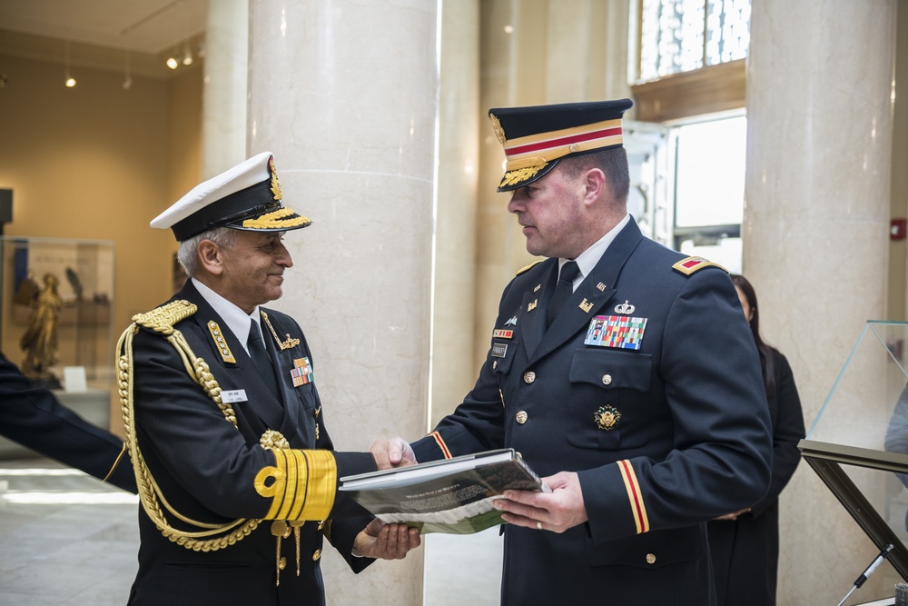 Chief of the Naval Staff for the Indian Navy Adm. Sunil Lanba Participates in a Navy Full Honors Wreath-Laying at the Tomb of the Unknown Soldier