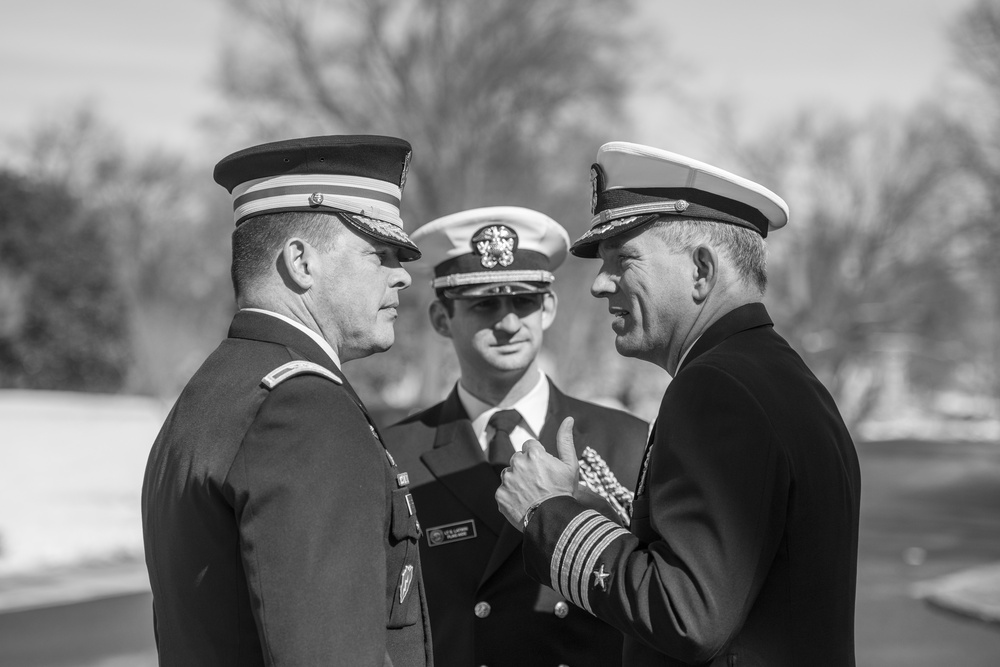 Chief of the Naval Staff for the Indian Navy Adm. Sunil Lanba Participates in a Navy Full Honors Wreath-Laying at the Tomb of the Unknown Soldier