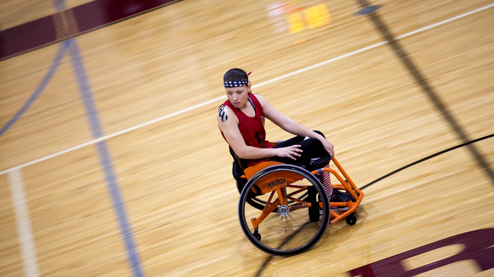 Athletes compete in wheelchair basketball for 2018 Marine Corps Trials