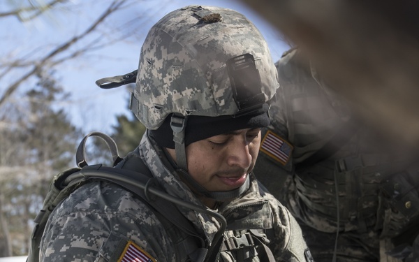 479th Engineer Batallion Soldiers construct simulated firing positions during training exercise Ready Force Breach.