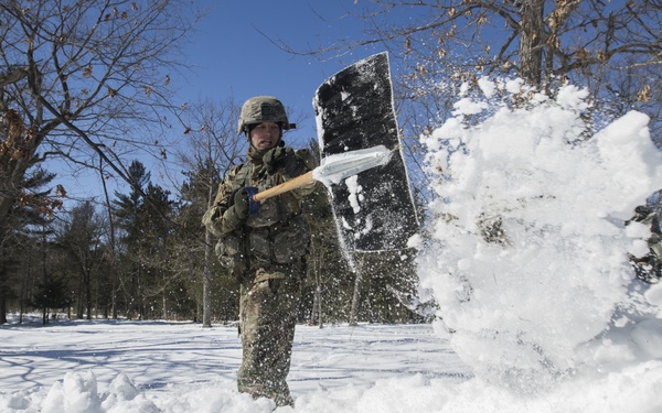 479th Engineer Battalion Soldiers construct simulated firing positions during training exercise Ready Force Breach.