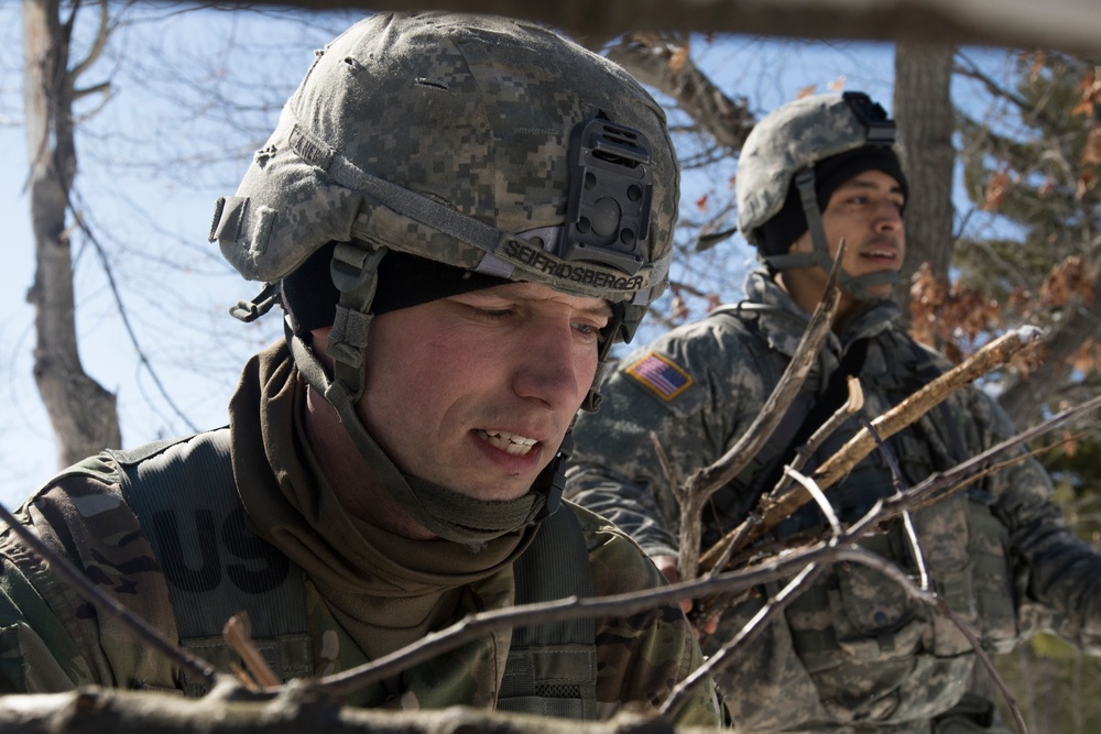 479th Engineer Battalion Soldiers construct simulated firing positions during training exercise Ready Force Breach.