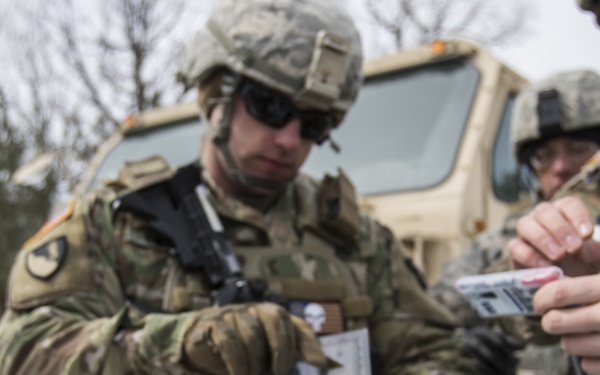 Army Reserve Soldiers with the 479th Engineer Batallion conduct convoy operations during exercise Ready Force Breach