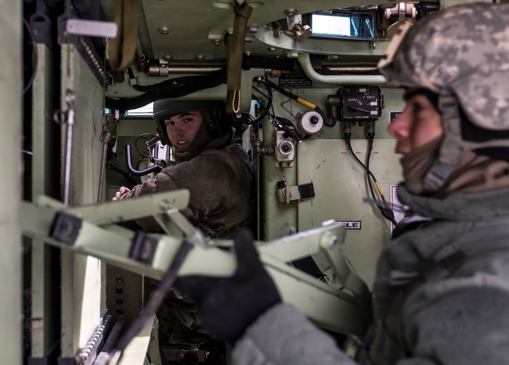 Army Reserve Soldiers with the 479th Engineer Batallion conduct convoy operations during exercise Ready Force Breach