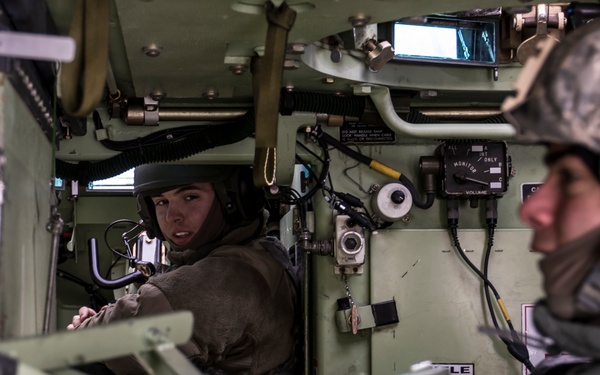 Army Reserve Soldiers with the 479th Engineer Batallion conduct convoy operations during exercise Ready Force Breach