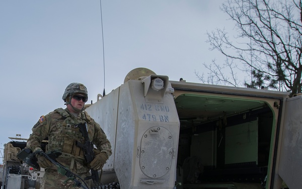 Army Reserve Soldiers with the 479th Engineer Batallion conduct convoy operations during exercise Ready Force Breach