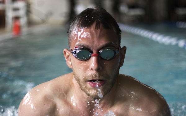 Athletes compete in swimming for 2018 Marine Corps Trials