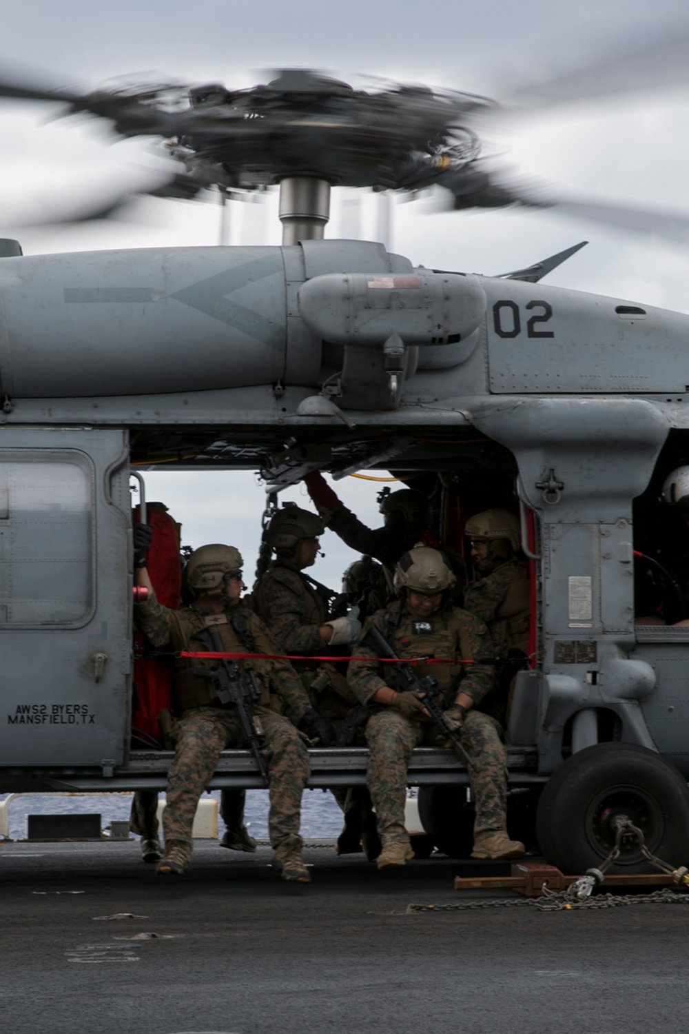 DVIDS - Images - Recon Marines fast rope from an MH-60S aboard the USS ...