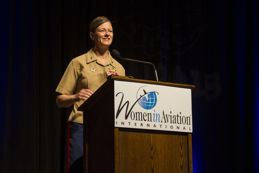Marines engage with female aviation enthusiasts at WAI