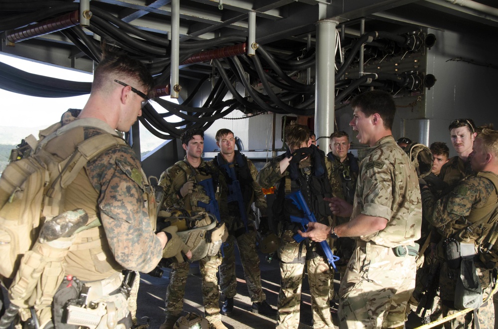 Marines Conduct VBSS On Board USS Frank Cable