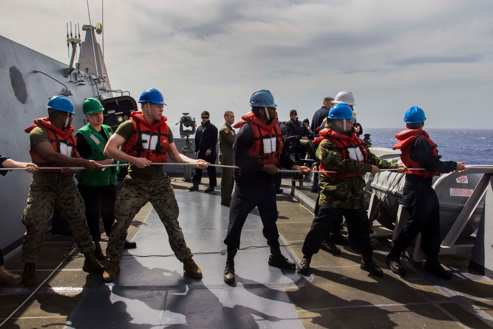 USS New York conducts Replenishment at Sea