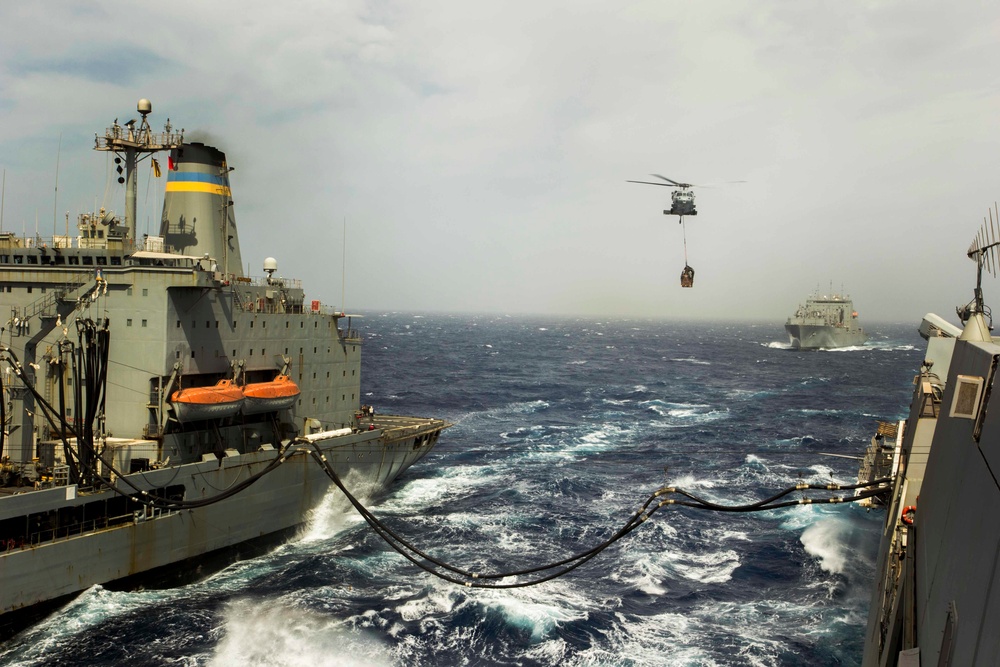 USS New York conducts Replenishment at Sea