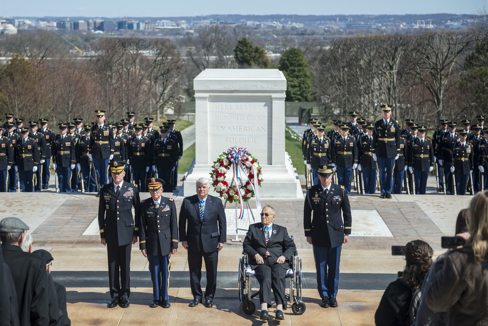 Medal of Honor Recipients Lay a Wreath at the Tomb of the Unknown Soldier