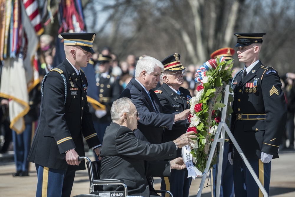 Medal of Honor Recipients Lay a Wreath at the Tomb of the Unknown Soldier