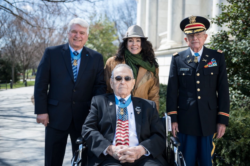 Medal of Honor Recipients Lay a Wreath at the Tomb of the Unknown Soldier