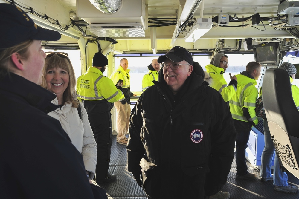 Renown meteorologist aboard the Mackinaw