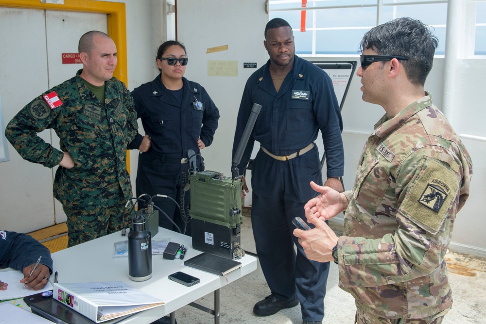 Service members conduct field training exercise aboard USNS Mercy